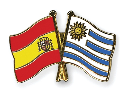 Fahnen Pins Spanien Uruguay
