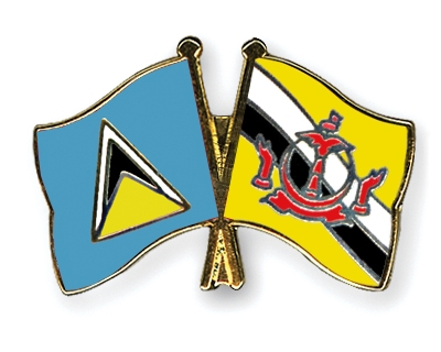 Fahnen Pins St-Lucia Brunei-Darussalam