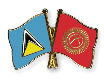 Fahnen Pins St-Lucia Kirgisistan