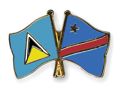 Fahnen Pins St-Lucia Kongo-Demokratische-Republik