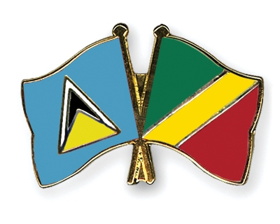 Fahnen Pins St-Lucia Kongo-Republik