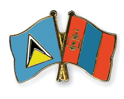 Fahnen Pins St-Lucia Mongolei