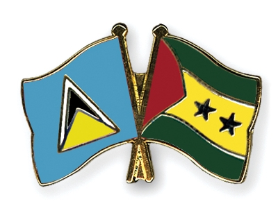 Fahnen Pins St-Lucia Sao-Tome-und-Principe