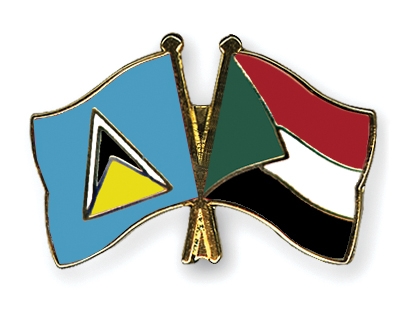 Fahnen Pins St-Lucia Sudan