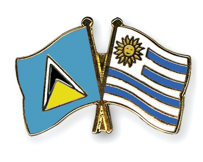 Fahnen Pins St-Lucia Uruguay