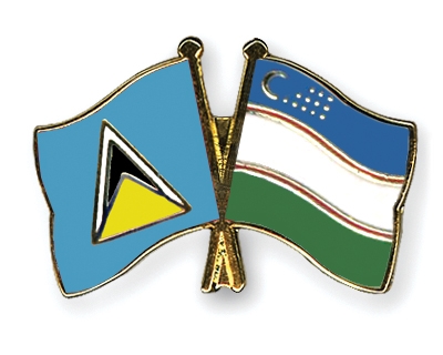 Fahnen Pins St-Lucia Usbekistan