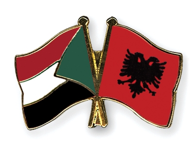Fahnen Pins Sudan Albanien