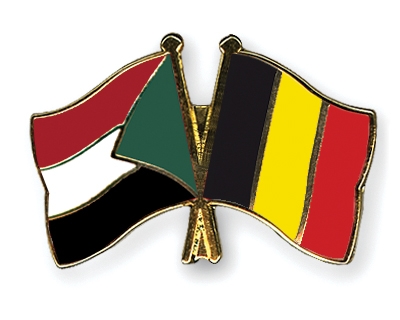Fahnen Pins Sudan Belgien