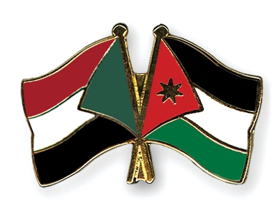 Fahnen Pins Sudan Jordanien