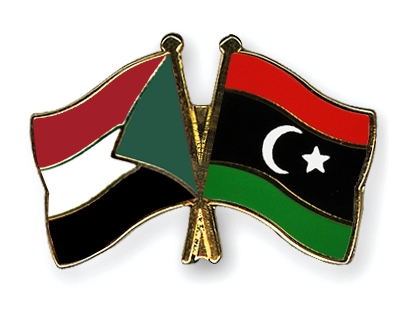 Fahnen Pins Sudan Libyen