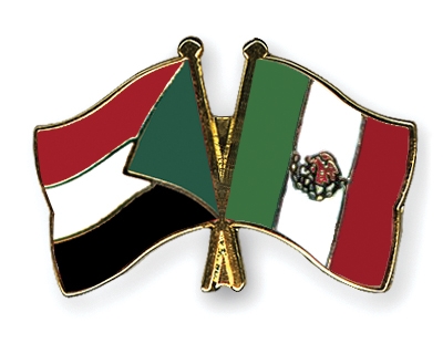 Fahnen Pins Sudan Mexiko