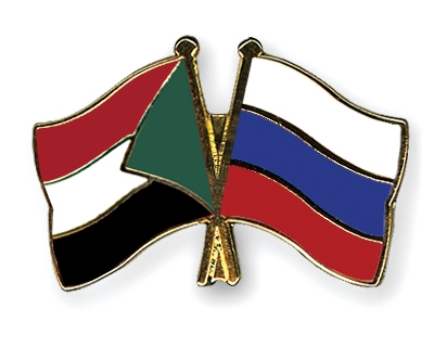Fahnen Pins Sudan Russland