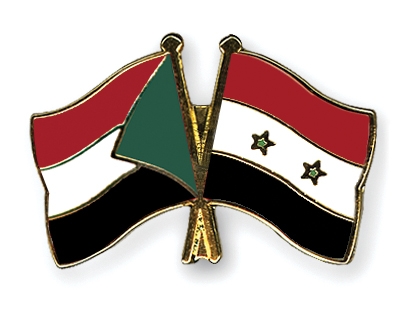 Fahnen Pins Sudan Syrien