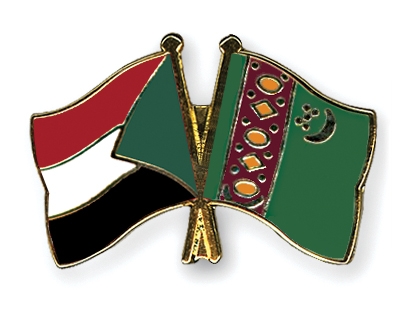Fahnen Pins Sudan Turkmenistan