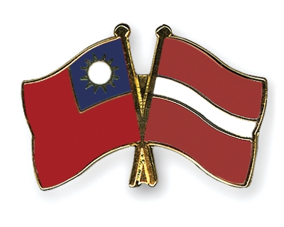 Fahnen Pins Taiwan Lettland