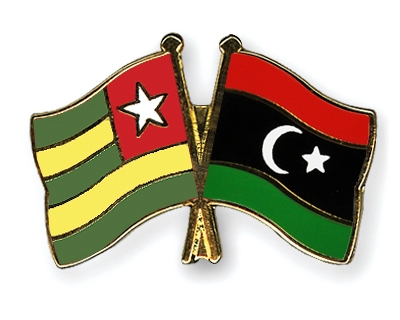 Fahnen Pins Togo Libyen