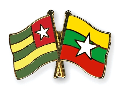 Fahnen Pins Togo Myanmar