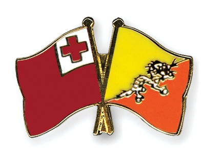 Fahnen Pins Tonga Bhutan