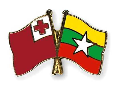 Fahnen Pins Tonga Myanmar