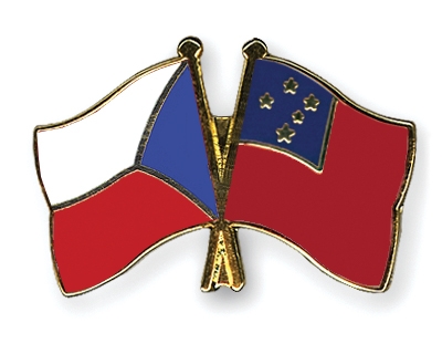 Fahnen Pins Tschechische-Republik Samoa