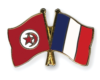 Fahnen Pins Tunesien Frankreich