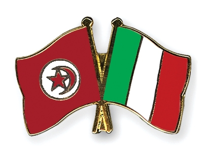 Fahnen Pins Tunesien Italien