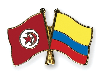 Fahnen Pins Tunesien Kolumbien