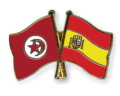 Fahnen Pins Tunesien Spanien