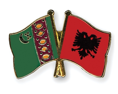 Fahnen Pins Turkmenistan Albanien