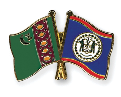 Fahnen Pins Turkmenistan Belize
