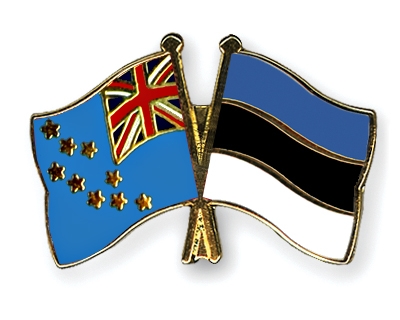 Fahnen Pins Tuvalu Estland