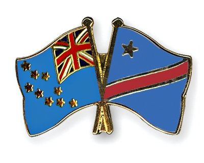 Fahnen Pins Tuvalu Kongo-Demokratische-Republik