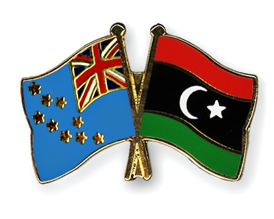 Fahnen Pins Tuvalu Libyen