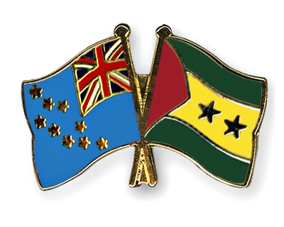 Fahnen Pins Tuvalu Sao-Tome-und-Principe