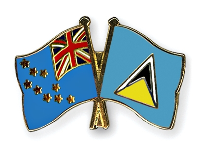 Fahnen Pins Tuvalu St-Lucia