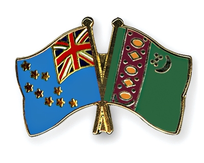 Fahnen Pins Tuvalu Turkmenistan
