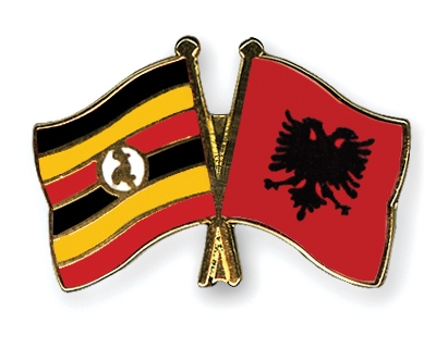 Fahnen Pins Uganda Albanien
