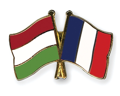 Fahnen Pins Ungarn Frankreich