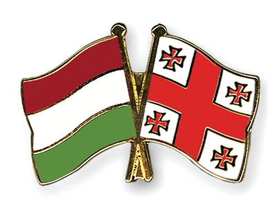 Fahnen Pins Ungarn Georgien