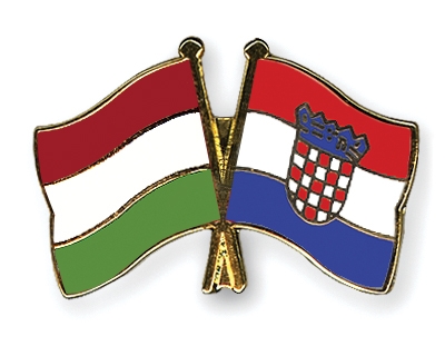 Fahnen Pins Ungarn Kroatien