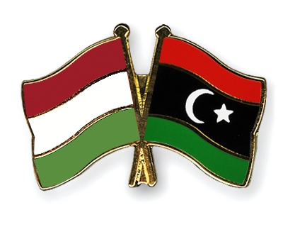 Fahnen Pins Ungarn Libyen