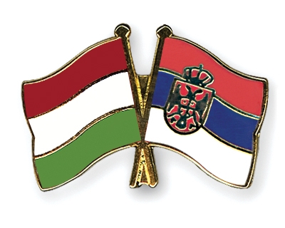 Fahnen Pins Ungarn Serbien