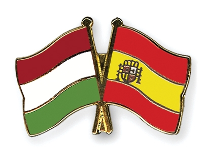Fahnen Pins Ungarn Spanien