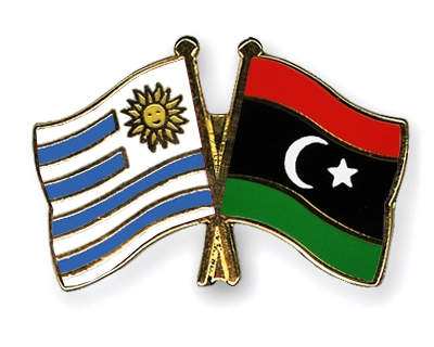 Fahnen Pins Uruguay Libyen