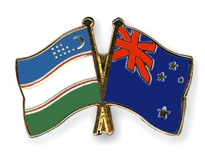 Fahnen Pins Usbekistan Neuseeland