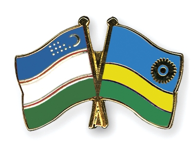 Fahnen Pins Usbekistan Ruanda