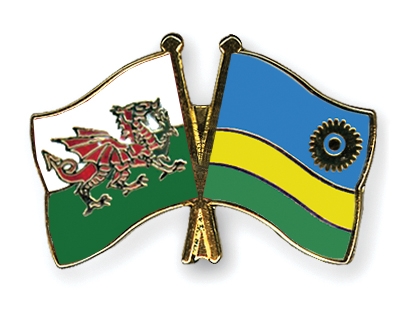 Fahnen Pins Wales Ruanda
