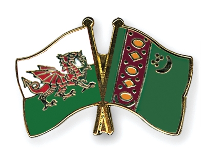 Fahnen Pins Wales Turkmenistan