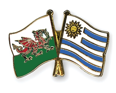 Fahnen Pins Wales Uruguay