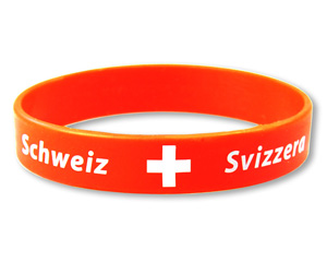 Silikonarmband "Schweiz – Svizzera – Suisse"